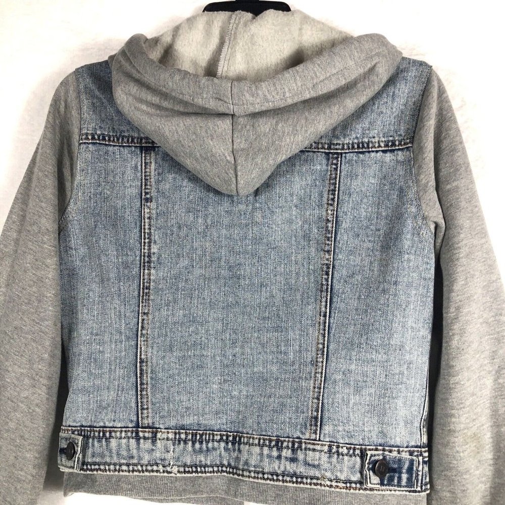 Highway Jeans Girls Denim Jacket Size S Hooded Sweatshirt Button Up Casual - Picture 14 of 15